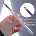 Flat round nail art brush with aurora glitter handle and 0.9cm orange synthetic fibers - 04 Round UV Gel Brush (GJ0536-04)