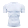 T-shirt de compression blanc pour homme, séchage rapide pour fitness et course - S / Blanc