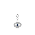Anhänger aus 925er Sterlingsilber mit blauem Stein und Zirkonia im Evil Eye Design - 925er Silber / 925 Sterlingsilber