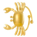 Adjustable golden crab shaped open ring with a polished metallic finish for women - 18K Gold Crab Style (N-941)