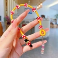 Yellow silicone children's hair twist braid tool with cute red mushroom charm decoration - Straight Braid / Yellow Mushroom