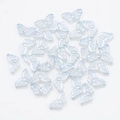 Transparent blue butterfly crystal glass beads with a metallic sheen for DIY jewelry - Light Blue Grey