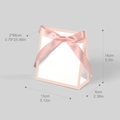 Pink trapezoid gift bag with satin ribbon and dimensions of 14cm height and 13cm length - Small Pink (10pcs/Pack)