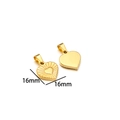 18K gold plated stainless steel heart pendant with sunburst texture, 16mm x 16mm size - Gold Heart 05