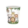 Disposable paper cups with colorful cartoon safari animals for kids birthday party supplies - Paper Cup
