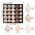 Dettagli di 25 palline di Natale oro rosa e bianco perla con varie texture eleganti - Confezione da 25 / Oro rosa
