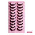 10 pairs of Russian strip lashes in CD01 style with dense DD curl on pink tray - Russian Natural Criss-cross Style (CD01)
