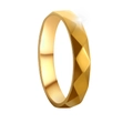 Minimalist gold geometric faceted ring with polished inner surface and diamond-cut edges - US 6 / Gold
