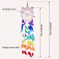 Rainbow feather unicorn dream catcher with 20cm diameter and 90cm total length - MS9047 Colorful Without Light
