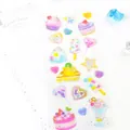 3D crystal stickers with golden foil sweets, cupcakes and sparkling glitter finish - Cake Dessert