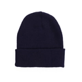 Berretto in maglia acrilica blu scuro a costine con risvolto largo per l'inverno - Taglia unica(56-58cm) / Blu navy