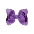 4.13-inch purple grosgrain ribbon bow hair clip for girls on white background - Purple