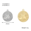 25mm tree of life stainless steel pendant set in silver and gold 11g weight - Style 11