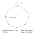 Golden 18K titanium steel necklace featuring five delicate butterfly pendants for women - Butterfly Necklace (YYN025136)