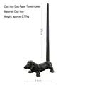 Vintage black cast iron dachshund dog paper towel holder for kitchen countertop decor - Standing Dog Holder