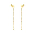 Pendientes de borla de estrella y luna en plata S925 con acabado dorado y circón fino - Plata 925 / Dorado #1