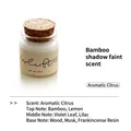 VarLuft travel mini scented candle in 20ml glass jar with cork lid and citrus fragrance - Bamboo Shadow