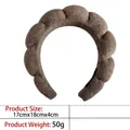 Brown padded sponge headband in waffle fabric, puffy cloud hairband for face washing - 29-dark Brown Terry Cloth Headband