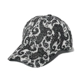 Retro-Baseballkappe mit Paisley-Muster in Schwarz und Weiß mit gebogenem Schirm - 58cm / Schwarz