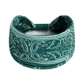 Bandeau de yoga vert foncé à motif cachemire avec nœud et bande élastique - Texture Vert Foncé (#192)