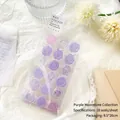 Purple Moonstone wax seal stickers, 18 decorative floral relief decals for journaling - Purple Moonstone