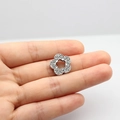 Ciondolo a forma di fiore d'argento a cinque petali con strass per gioielli fai-da-te - 10MM Cromo Strass - Fiore