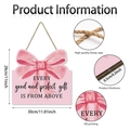 Detail van roze strik houten bord met HD-druktextuur en dikte afmetingen - Roze Strik Stijl (Y24Y50687_Q)