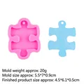 Roze siliconen puzzel hartvorm voor DIY epoxyhars sleutelhangers en chocolade - 1# 17-331 Roze