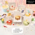 Set di 6 biglietti d'auguri 3D pop-up con torte, buste e adesivi per compleanno - Set da 6-HK8006
