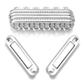 Detail eines 6-reihigen silbernen Magnet-Schiebeverschlusses für Mehrfachketten - 6-Loch Mehrreihiger Verschluss 30*13mm