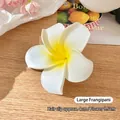Pince à cheveux fleur de frangipanier dégradé blanc et jaune de 9,5 cm de diamètre - 3# Pince Plumeria-Grande 9cm