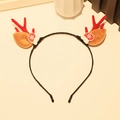 Christmas headband with red reindeer antlers, brown ears and white snowflake accents - Headband 17# (Single)