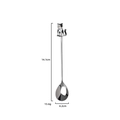 Cucchiaio in acciaio inox con ciondolo a gatto bianco e nero, lunghezza 14,1 cm - Stile Mucca - Cucchiaio Gatto Seduto
