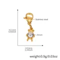 Bärenanhänger aus 18K vergoldetem Edelstahl mit Zirkonia und Karabinerverschluss - 2 Stück Goldener Zirkonia-Bären-Anhänger