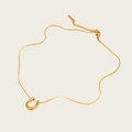 Collier en acier titane doré avec un pendentif poli en forme de fer à cheval - Or en forme de U