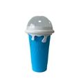 Bicchiere blu in silicone per granite con rilievo Frozen Magic e coperchio a cupola - Aggiornato 330ML Blu