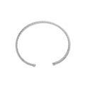 Minimalistisches silbernes gedrehtes Kabel-Armreif-Armband mit polierten Enden - Vintage Kabelmanschette / Silber