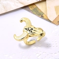 Verstellbarer goldener Stierschädel-Ring mit Zirkonia im Hip-Hop- und Boho-Stil - Gold Stierschädel - Kein Zirkon (ZYN-DMR108G-5)