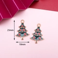 Christmas tree alloy pendants in green enamel with gold edges, size 25mm by 18mm - 30# Christmas Tree