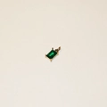 18K gold plated stainless steel pendant with emerald green rectangular zircon stone - May-Pendant(Emerald)