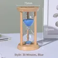 30-minute wooden hourglass timer with blue sand 135mm height for home office decor - Standard / Blue / 30 Minutes