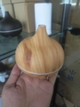 Ultrasonic light wood grain essential oil diffuser with LED light ring held in hand - 150ml Mini Version Light / US Plug