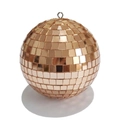 Rose gold mirror disco ball ornament with silver hanging loop for party decor - 3cm / Champagne