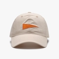 Beige plaid quick-dry baseball cap with orange triangle embroidery and S-letter logo - Adjustable / Khaki