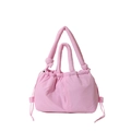 Rosafarbene gesteppte Nylon-Umhängetasche mit Kordelzug und gepolsterten Tragegriffen - Einheitsgröße / Rosa