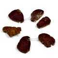 Irregular dark red mineral beads with gold glitter texture in 6-piece set for jewelry - Electroplated Purple