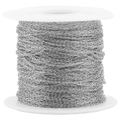 Spool of silver 0.25mm stainless steel cross chain for DIY jewelry making accessories - 0.3*1.0*2.5mm / Steel