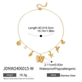 Gold stainless steel necklace with seashell and letter W charms with pearls - Letter W Ocean Elements Multi-Pendant (JDNW2406015-W)