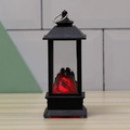 Detail of vintage Christmas lantern with warm red LED simulation fireplace flame effect - Fireplace Flame Lamp Black