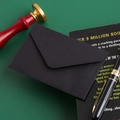 Minimalist black kraft paper envelope in retro style with vintage writing stationery - Black